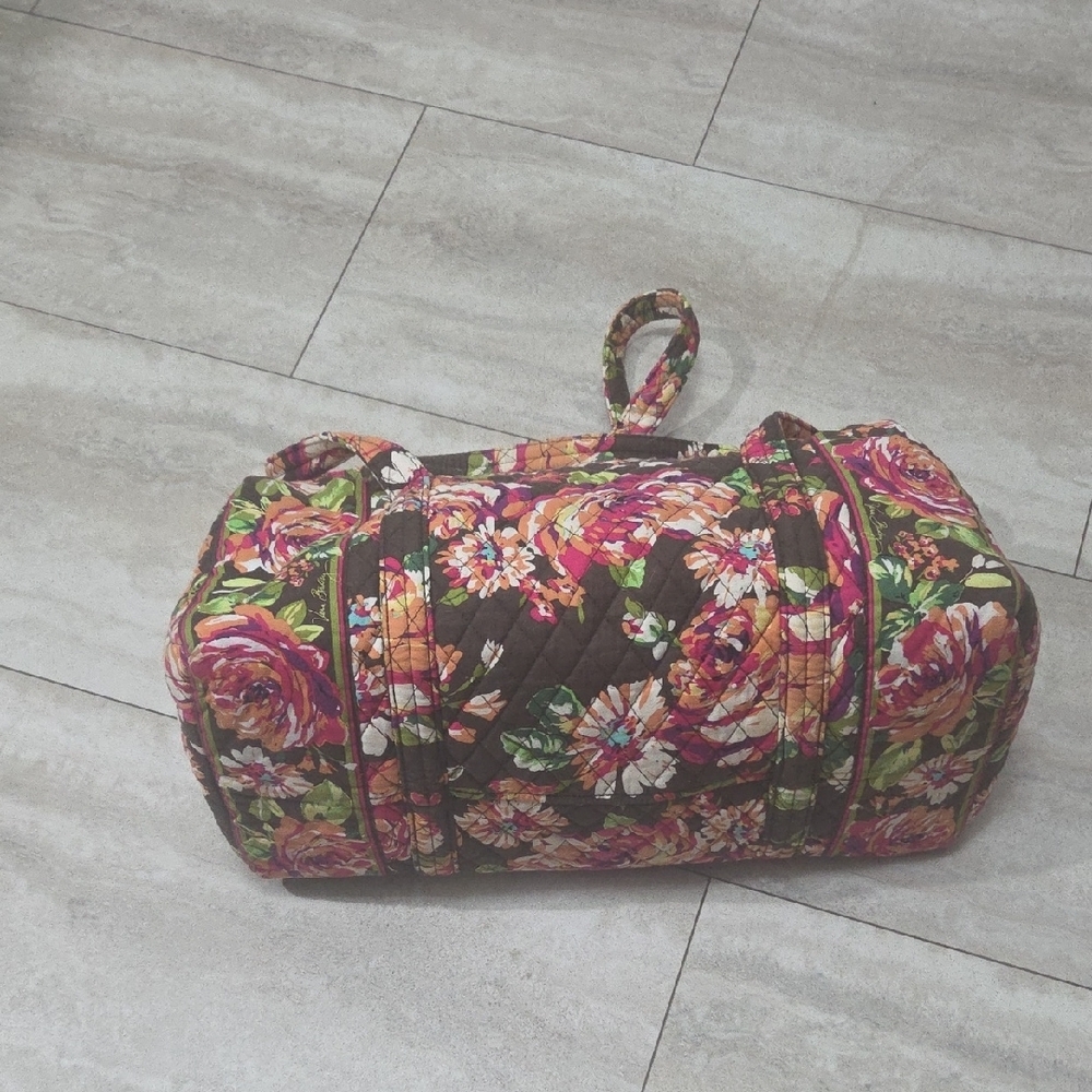Vera Bradley Floral Brown Travel Bag - Picture 6 of 16